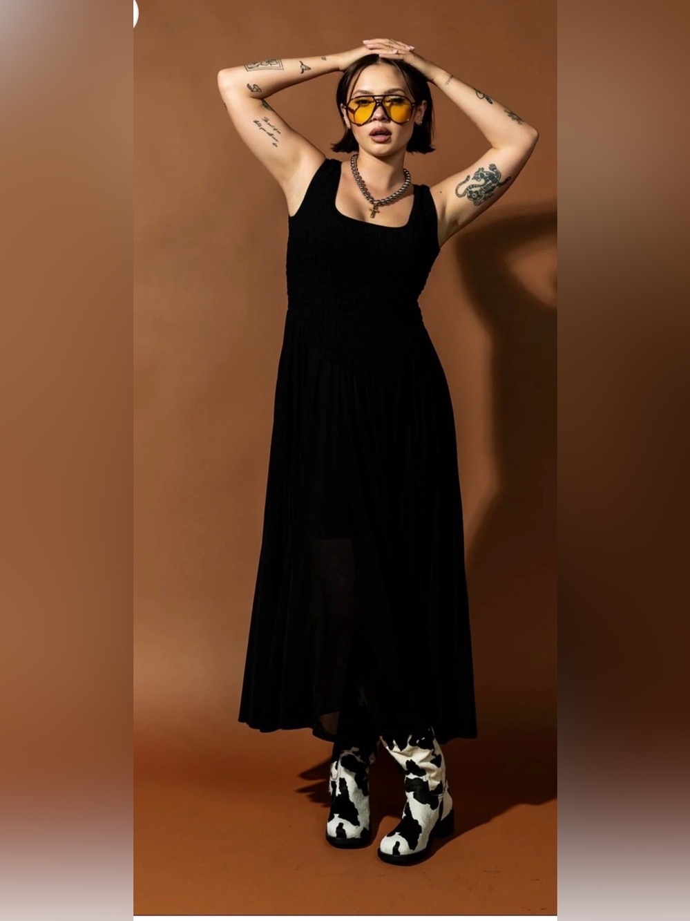 Vixen with a Vendetta - Mesh Smocked Dress